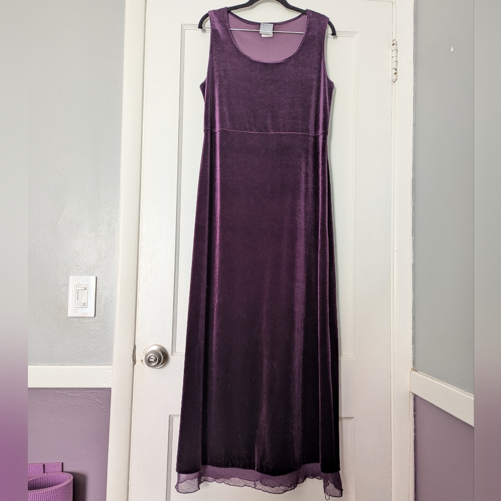 Rabbit Rabbit Rabbit Deep Purple Velvet Maxi Dress with Jacket - Picture 4 of 9